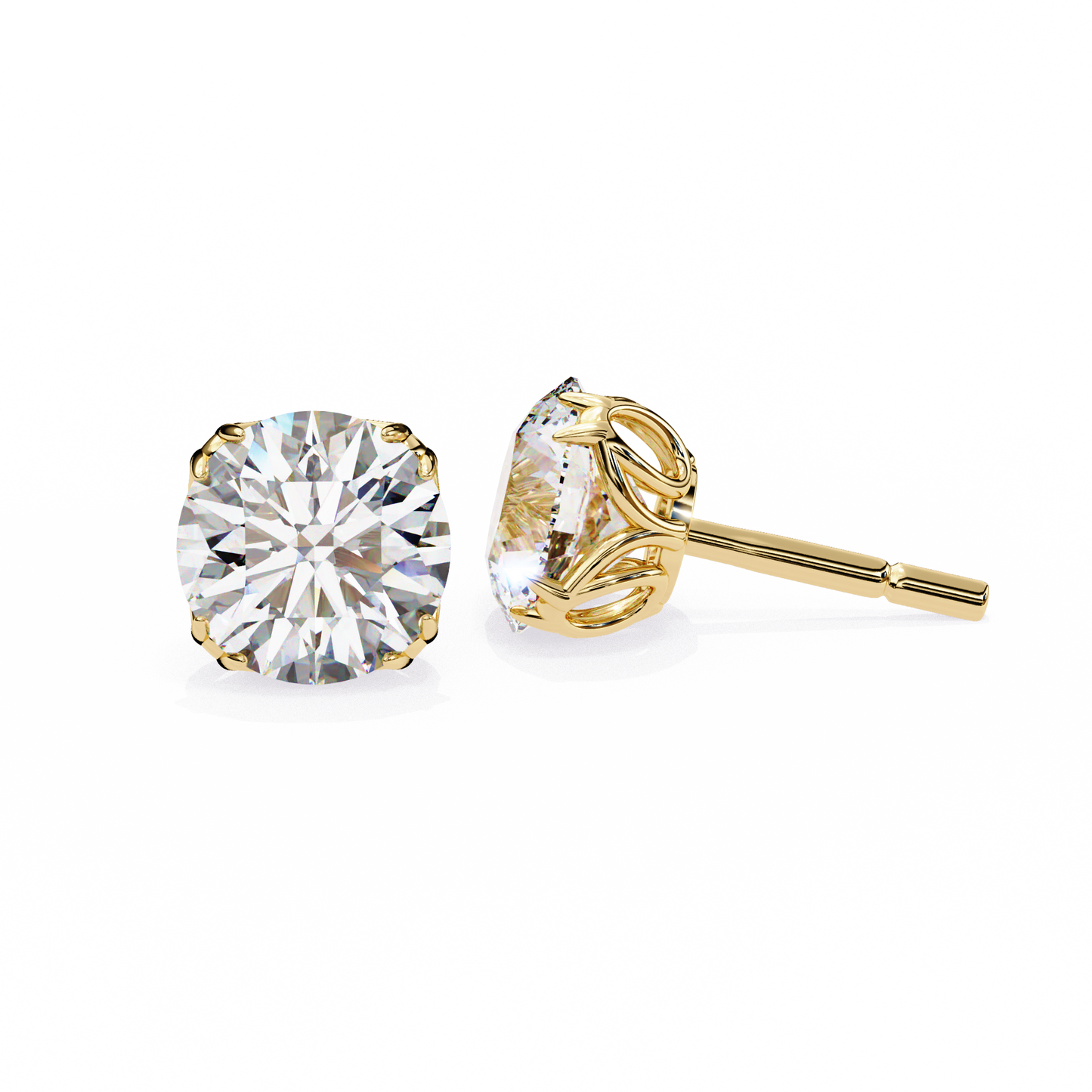 1.15 Ct Round Cut Lab Grown Diamond Prong Setting Stud Earring