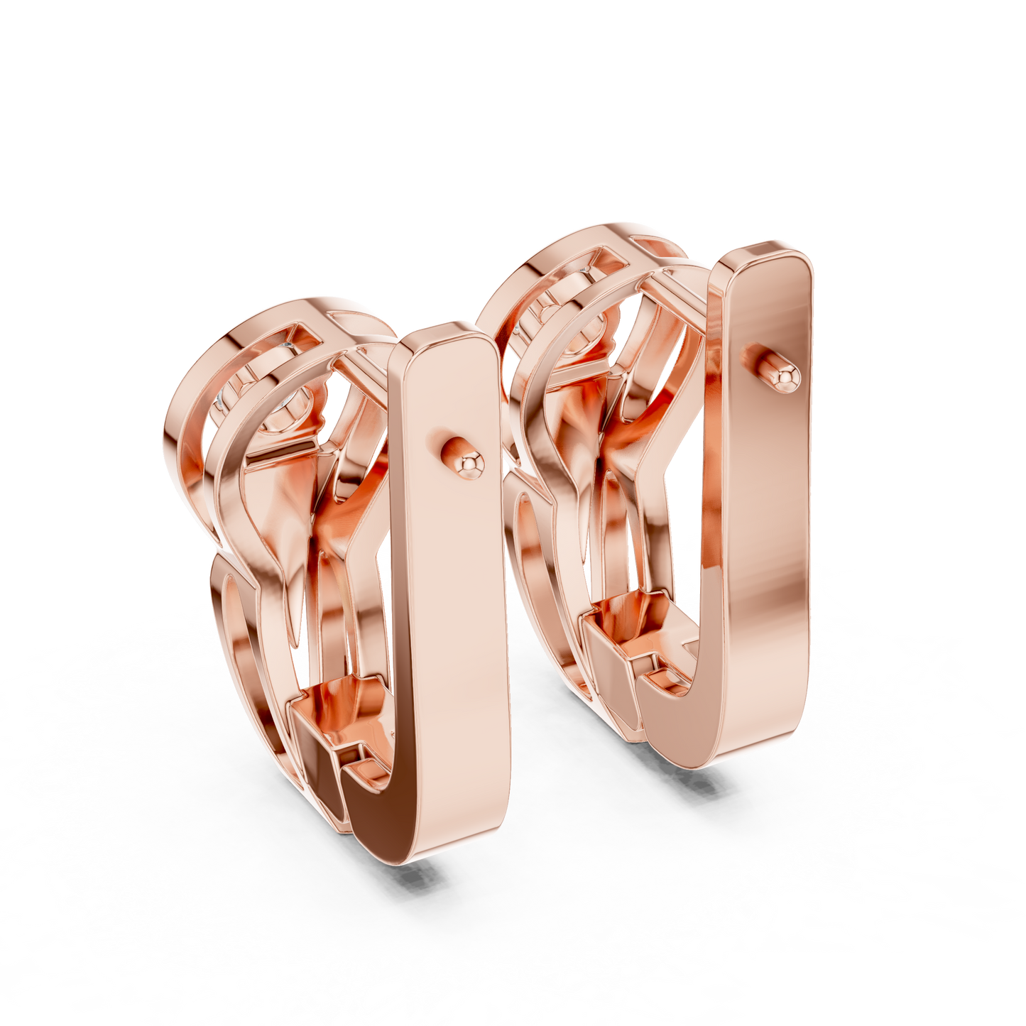 Unique Round Lab Grown Diamond Leverback Huggie Earrings