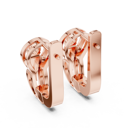 Unique Round Lab Grown Diamond Leverback Huggie Earrings