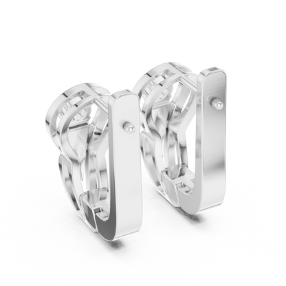 Unique Round Lab Grown Diamond Leverback Huggie Earrings