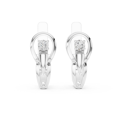 Unique Round Lab Grown Diamond Leverback Huggie Earrings