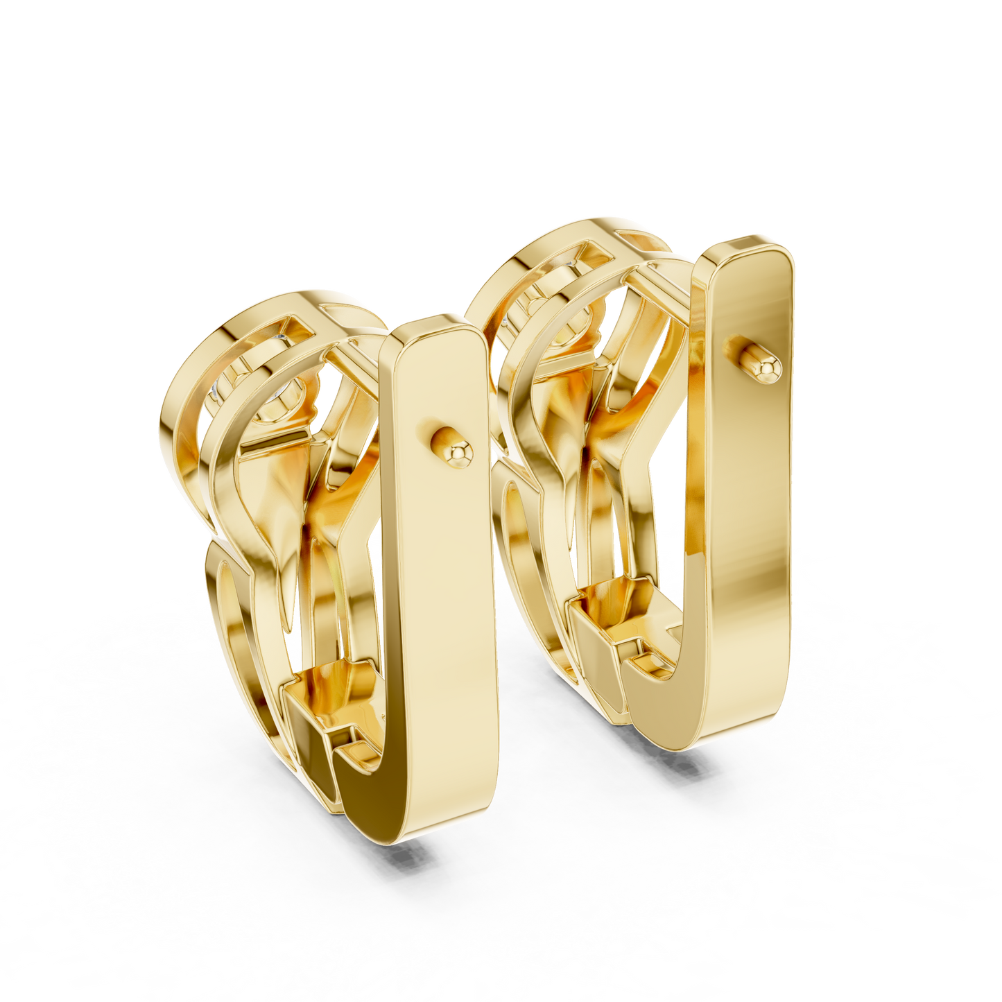 Unique Round Lab Grown Diamond Leverback Huggie Earrings