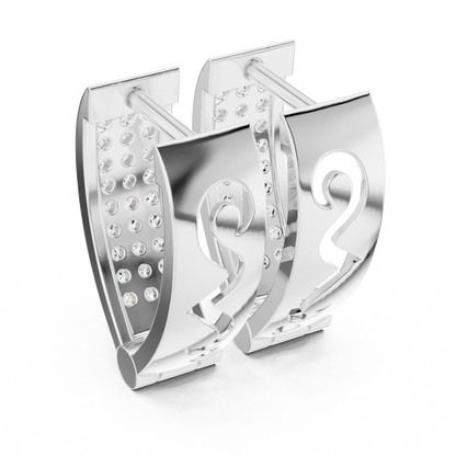 Triple Row Pave Round Lab Grown Diamond Hoop Earrings