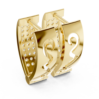 Triple Row Pave Round Lab Grown Diamond Hoop Earrings