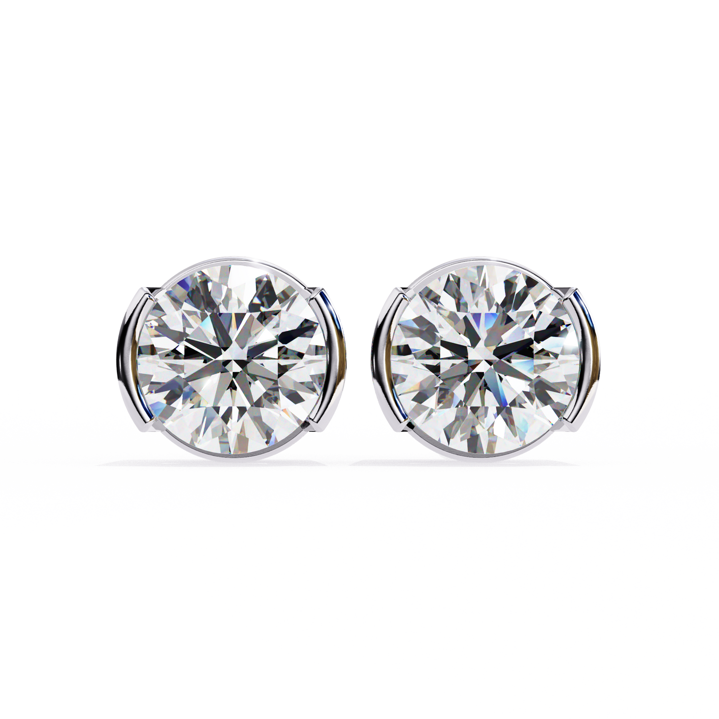 1.0 Ct Round Cut E/VS Lab Grown Diamond Stud Gold Earring