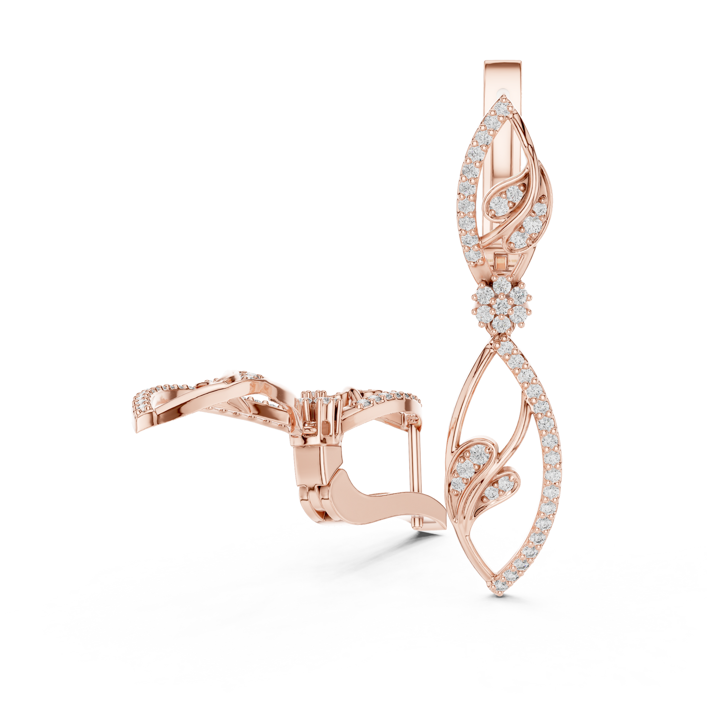 Nature Inspired Lab Grown Diamond Drop Earrings