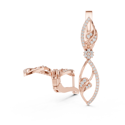 Nature Inspired Lab Grown Diamond Drop Earrings