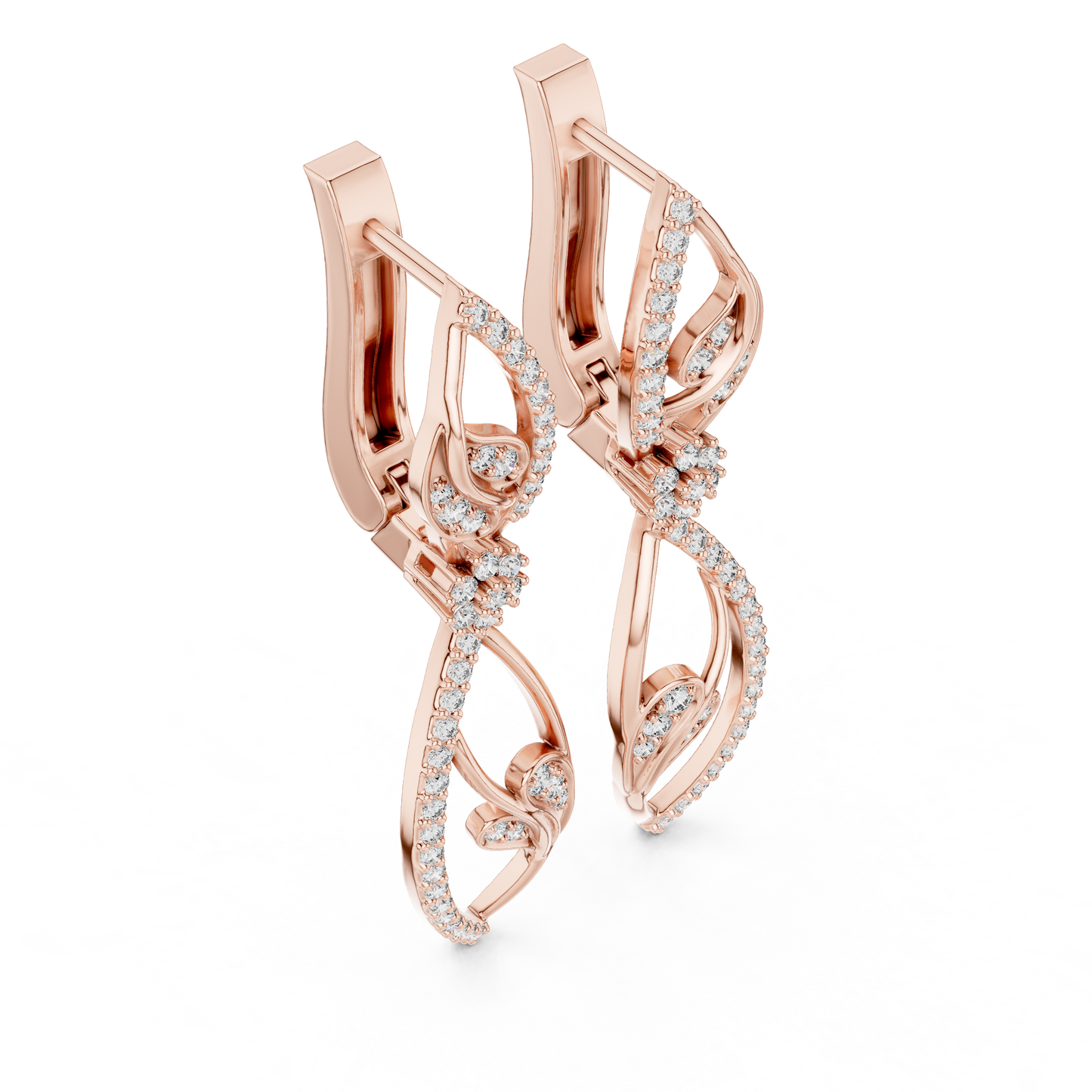 Nature Inspired Lab Grown Diamond Drop Earrings