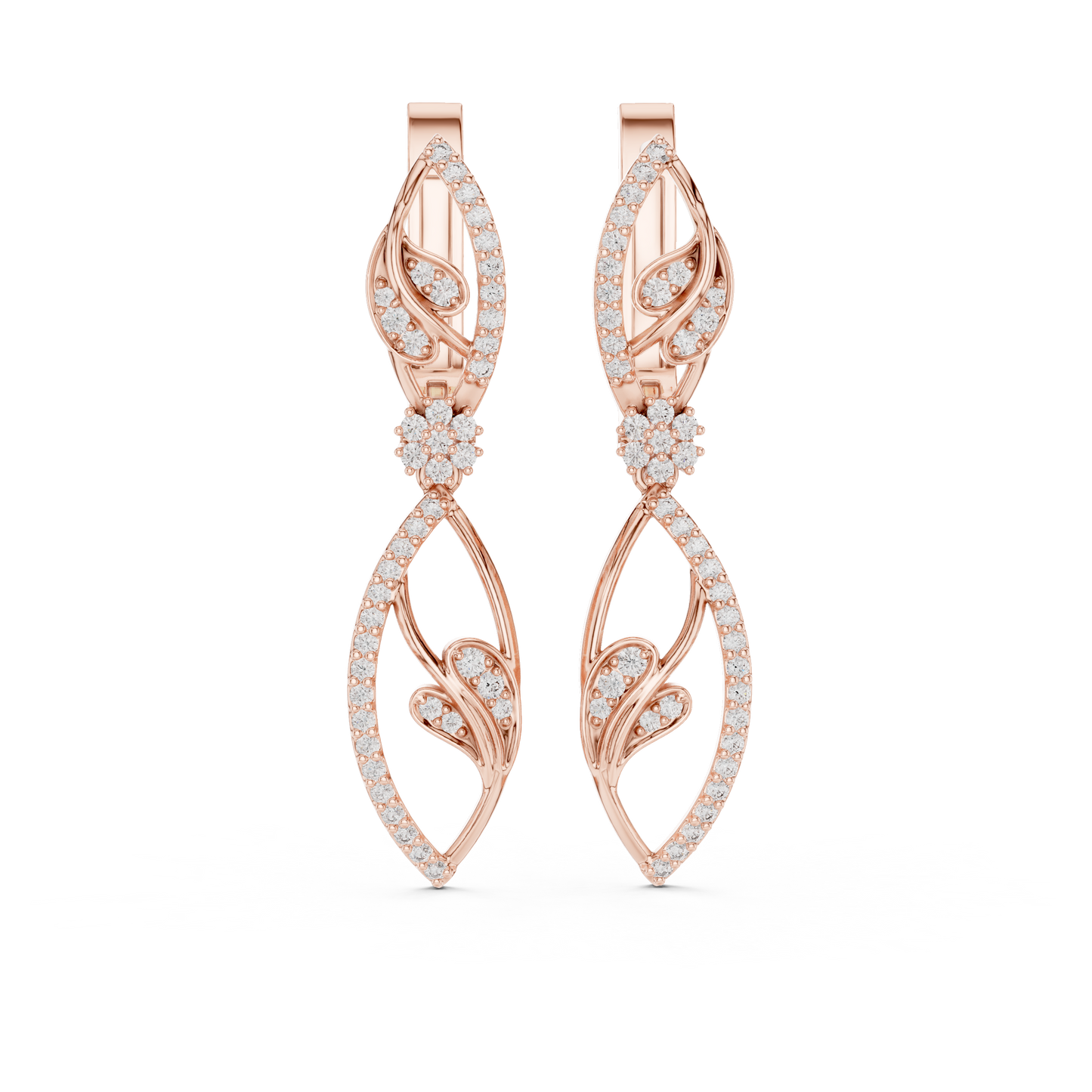Nature Inspired Lab Grown Diamond Drop Earrings