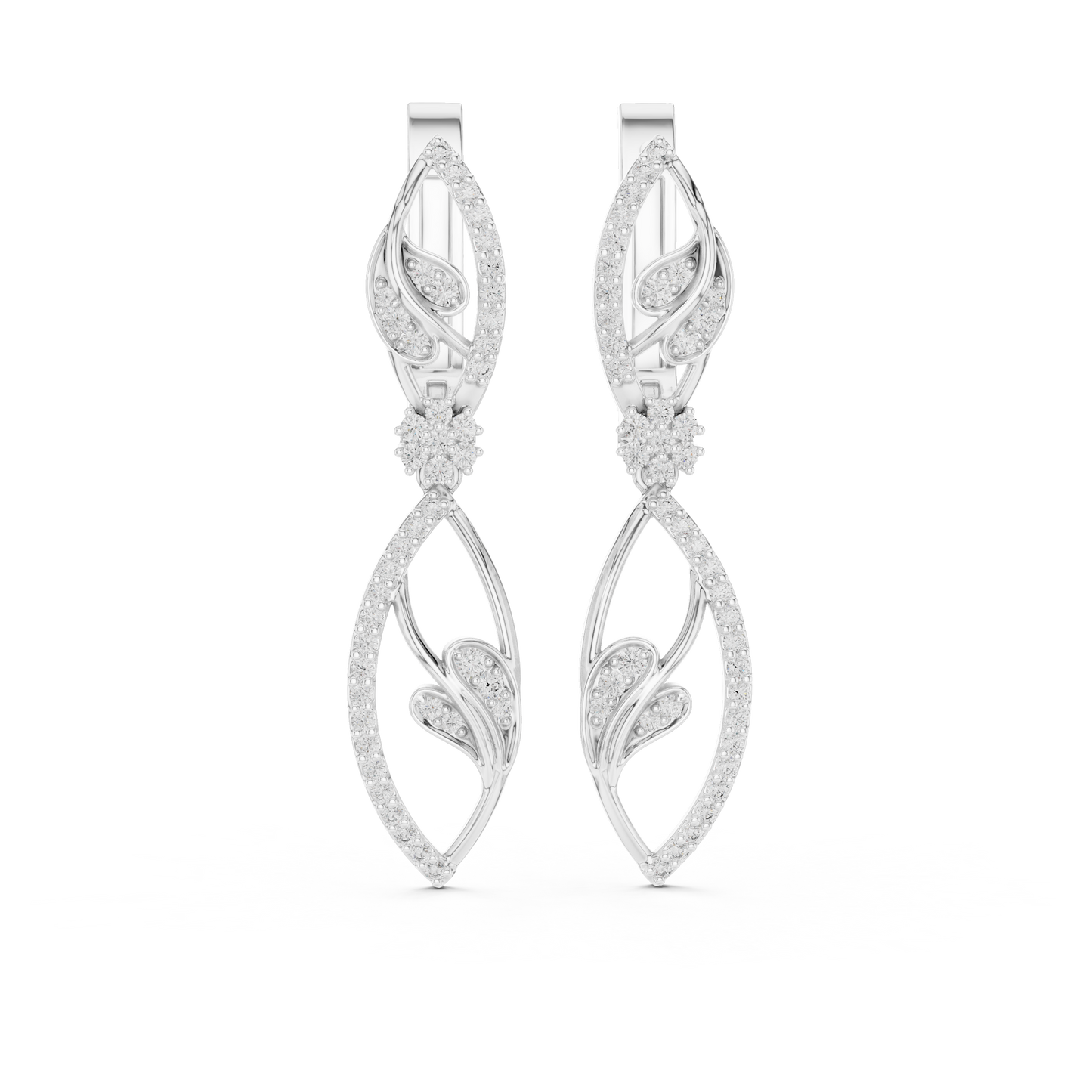 Nature Inspired Lab Grown Diamond Drop Earrings