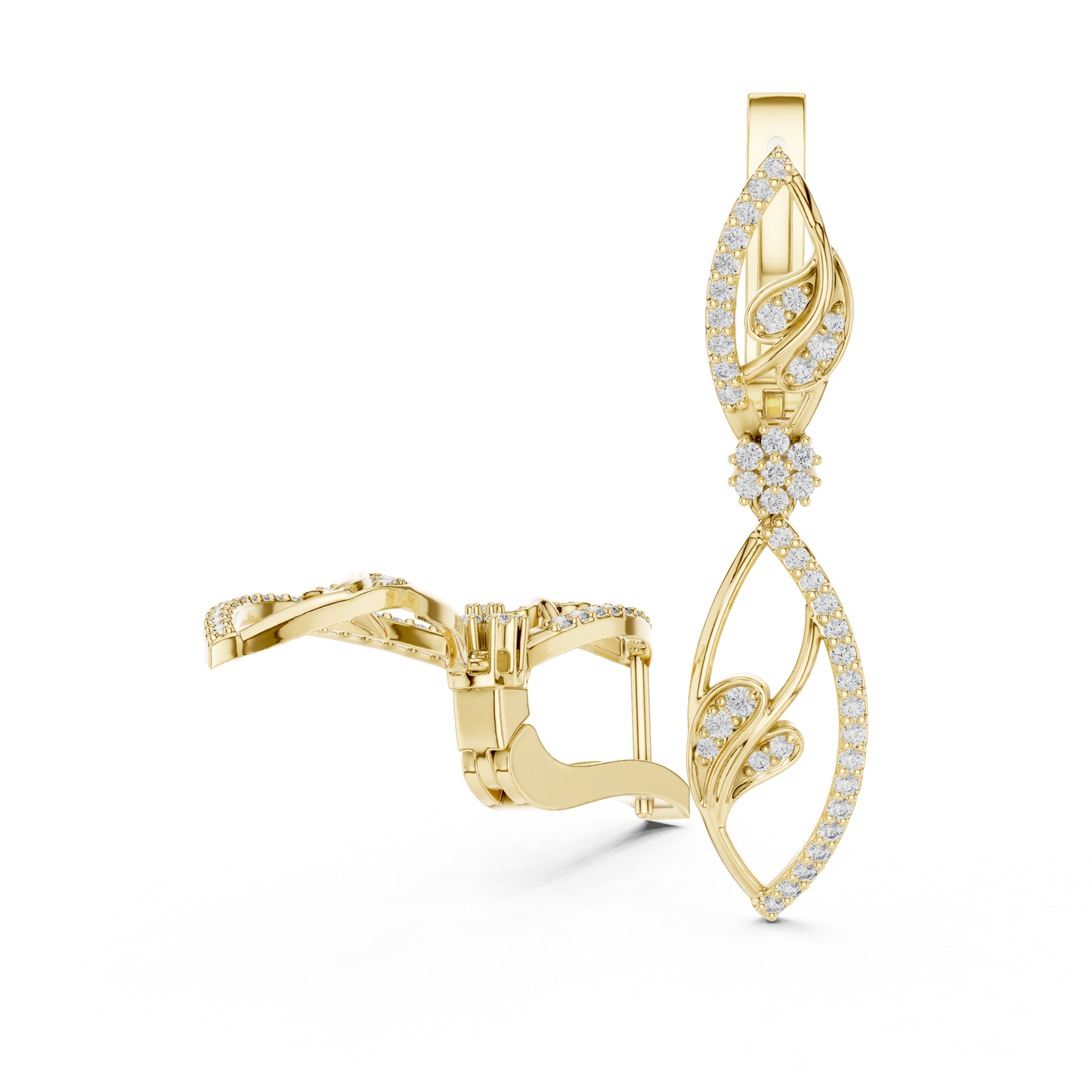 Nature Inspired Lab Grown Diamond Drop Earrings