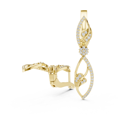 Nature Inspired Lab Grown Diamond Drop Earrings