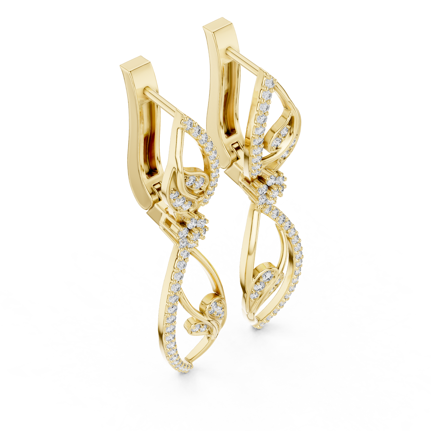 Nature Inspired Lab Grown Diamond Drop Earrings