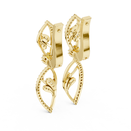 Nature Inspired Lab Grown Diamond Drop Earrings