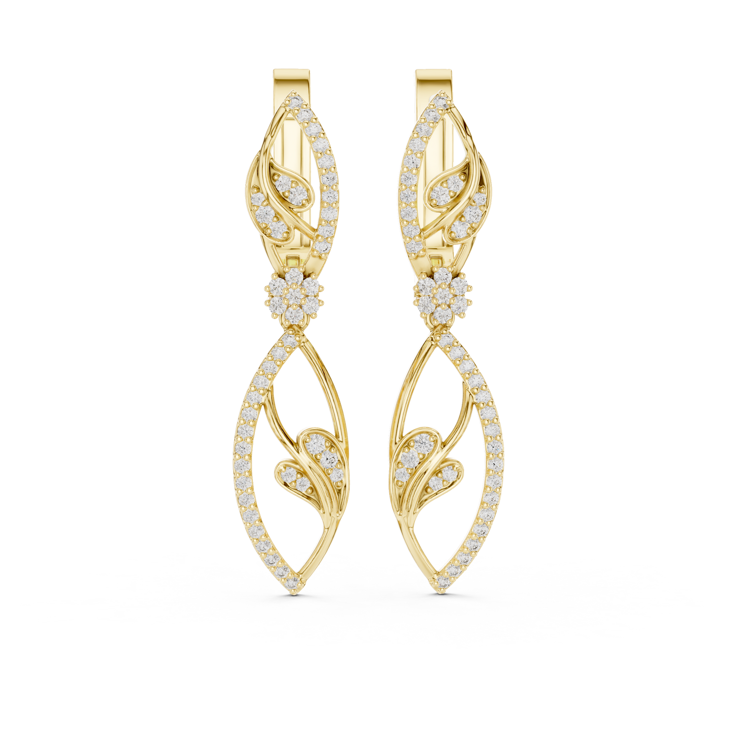 Nature Inspired Lab Grown Diamond Drop Earrings