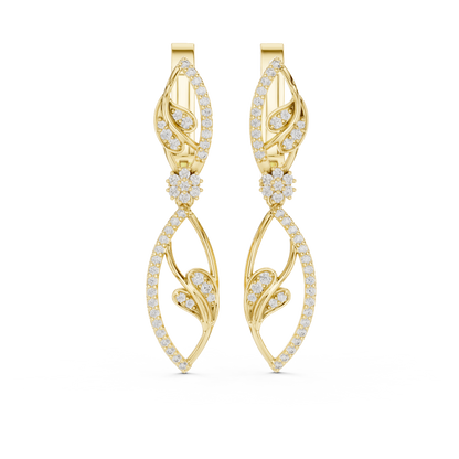 Nature Inspired Lab Grown Diamond Drop Earrings