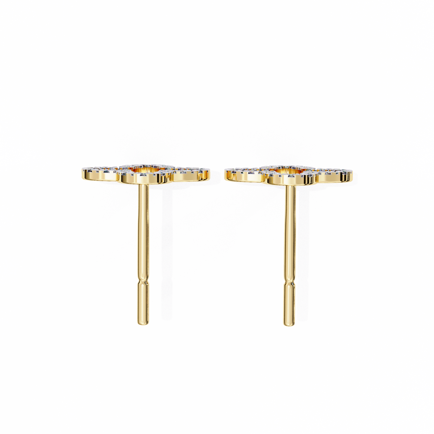 0.30 CTW Round Cut Lab Grown Diamond Gold Earring