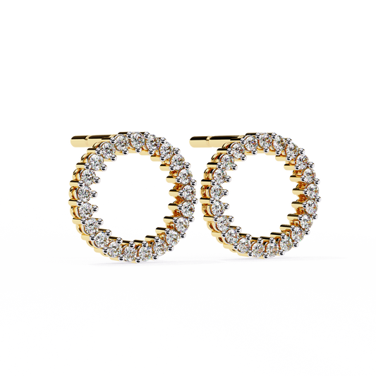 Bauble Front Hoops/Round Stone Earrings/Gold CVD Diamond Earring/Anniversary Gift/Solitaire Diamond Stud Earring/1 Ct Diamond Earring/Prong Setting/igi Certified/Stud Earring/Ethical Diamond/Silver Earring/Gold Earring/CVD Diamond Earring/E Color Diamond/VS Clarity Diamond/Manmade Diamond/Lab Grown Diamond/Round Cut Diamond