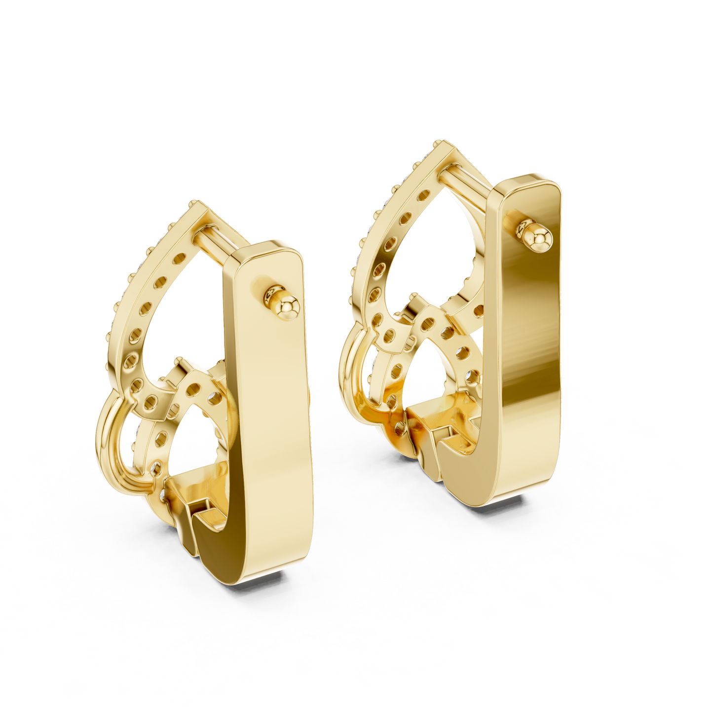 Floral Pear Round Cut Lab Grown Diamond Leverback Earrings
