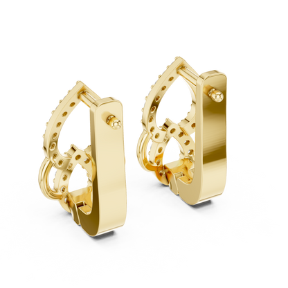 Floral Pear Round Cut Lab Grown Diamond Leverback Earrings