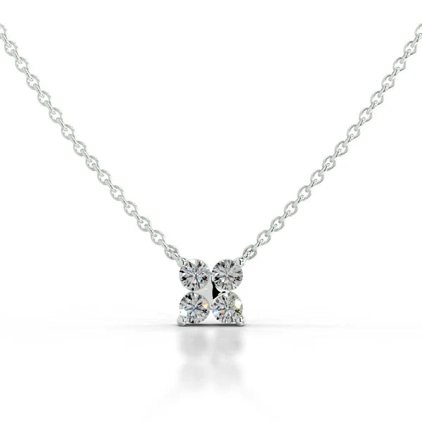 Round Cut Moissanite Silver Pendant