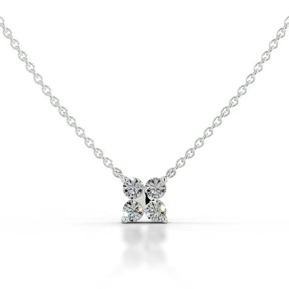 Round Cut Moissanite Silver Pendant