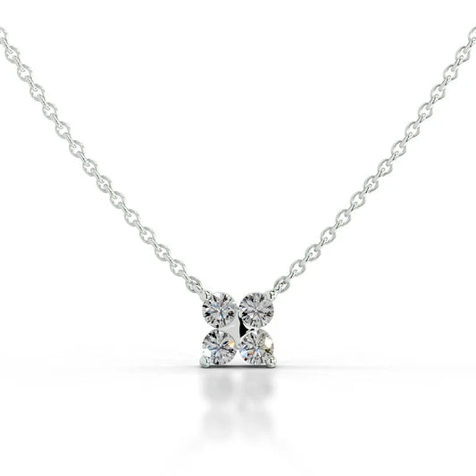 Round Cut Moissanite Silver Pendant