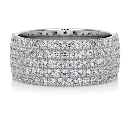1.4 CTW Round Cut Moissanite Silver Half Eternity Set Wedding Band