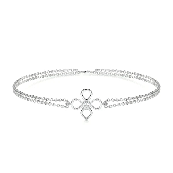 Round Cut Moissanite Silver Tennis Bracelet