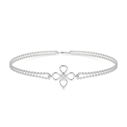 Round Cut Moissanite Silver Tennis Bracelet