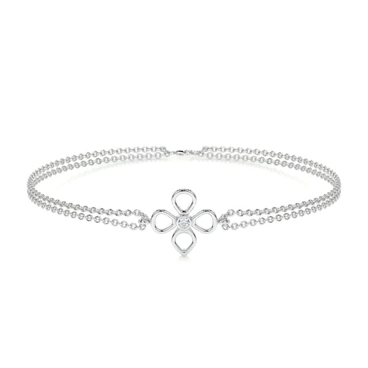 Round Cut Moissanite Silver Tennis Bracelet
