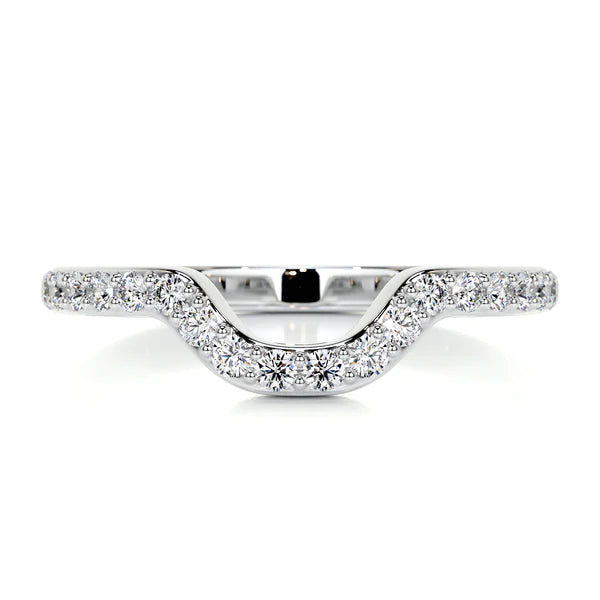 0.22 CTW Round Cut Moissanite Silver Wedding Band