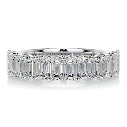 2.5 CTW Emerald Cut Moissanite Silver Half Eternity Set Wedding Band