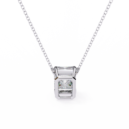 1.03 Ct Emerald Cut Lab Grown Diamond Four Prong Pendant