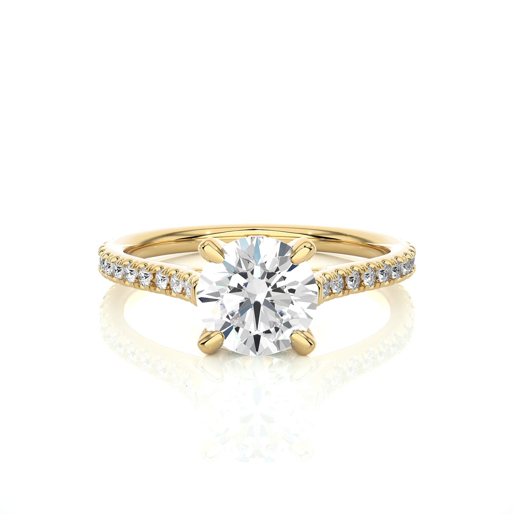 1.75 Ct Round Cut E/VS1 Lab Grown Diamond Gold Engagement Ring