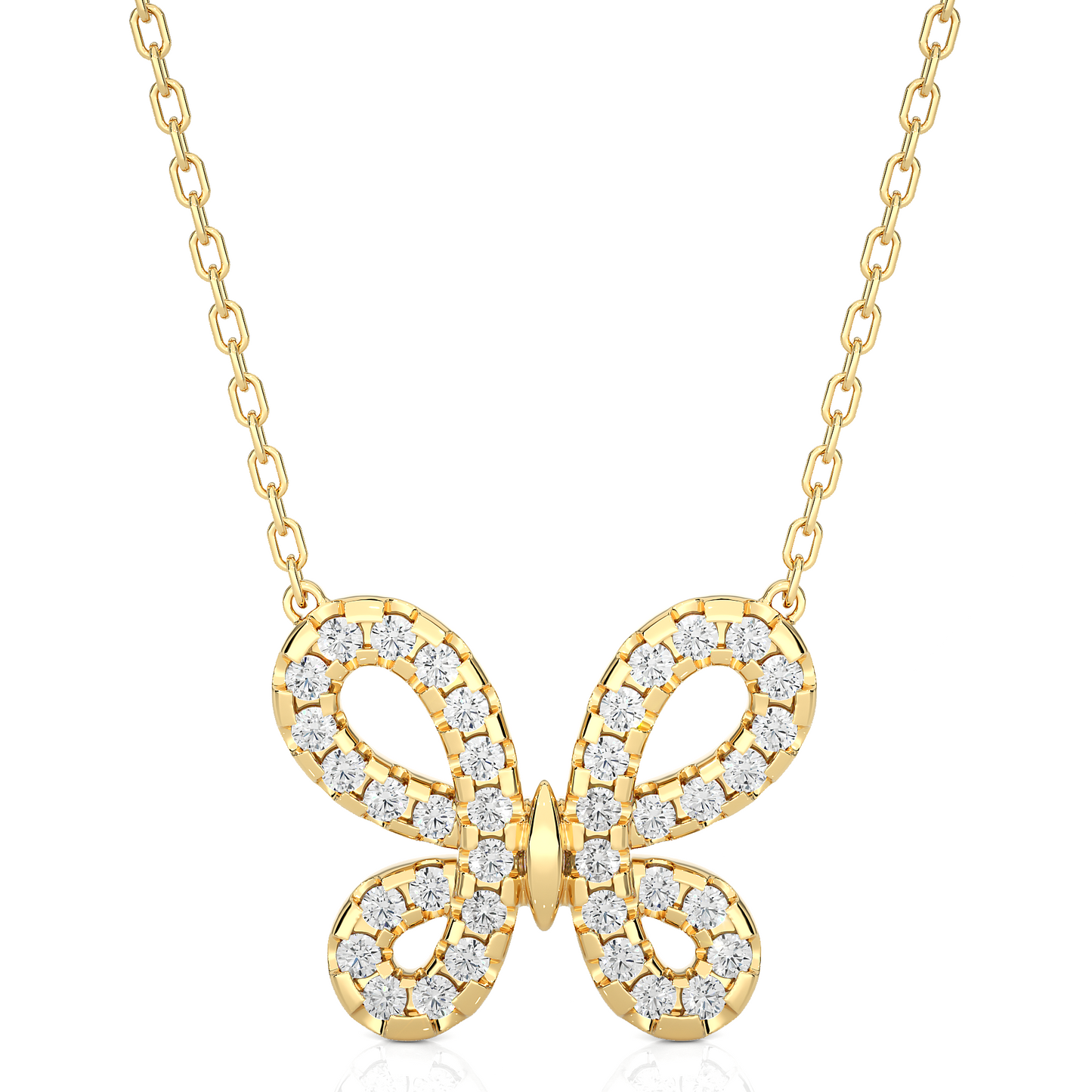 0.35 CTW Round Cut Lab Grown Diamond Butterfly Symbol Pendant