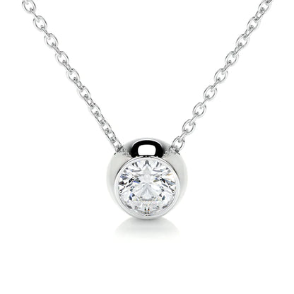 1.0 Ct Round Cut Moissanite Silver Solitaire Pendant