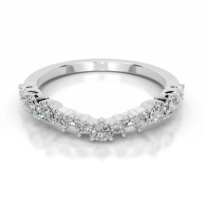 0.45 CTW Round Cut Moissanite Silver Wedding Band