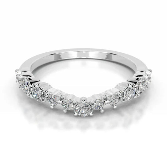 0.45 CTW Round Cut Moissanite Silver Wedding Band