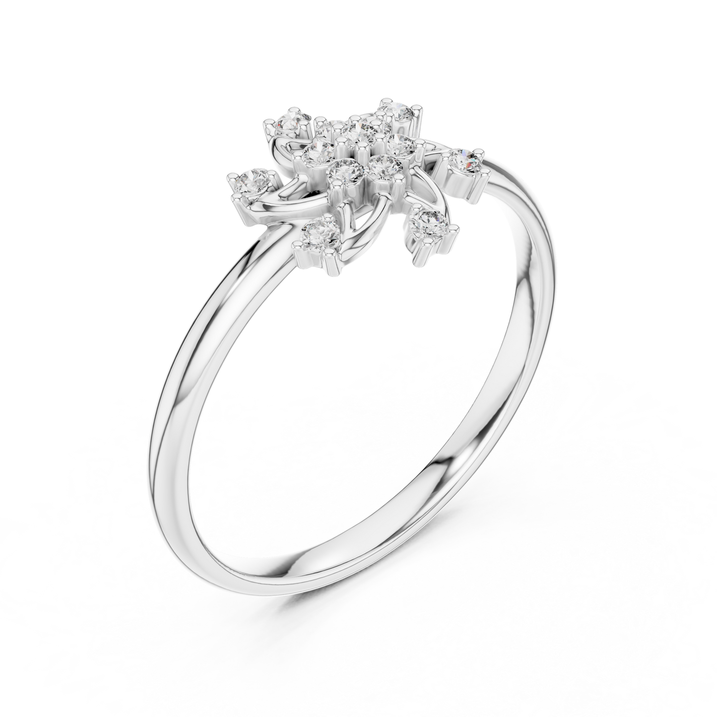 Starburst Lab Grown Diamond Cluster Ring