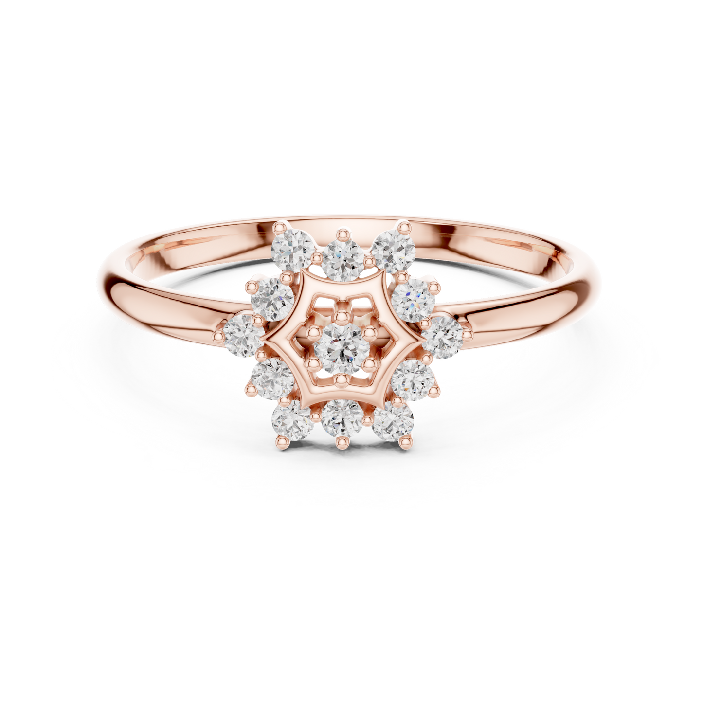 Floral Lab Grown Diamond Halo Ring