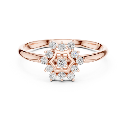 Floral Lab Grown Diamond Halo Ring
