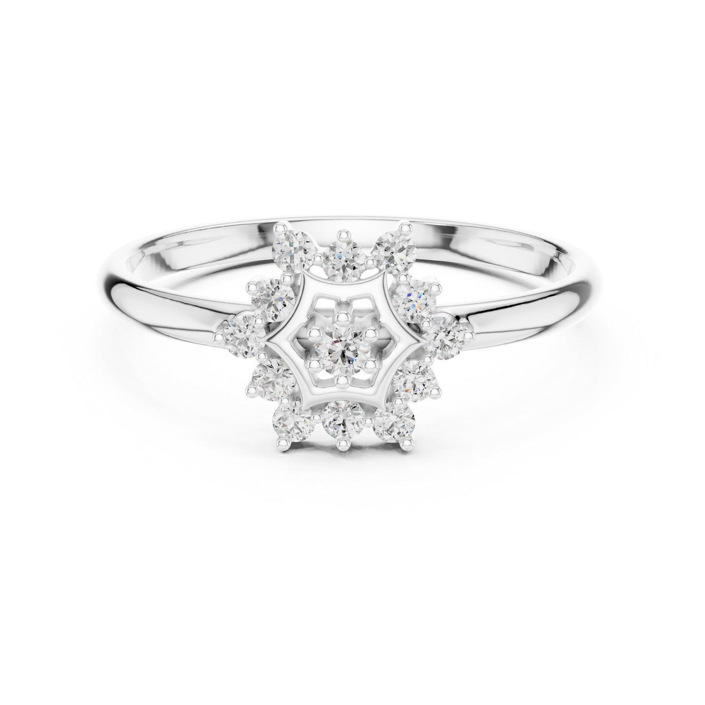 Floral Lab Grown Diamond Halo Ring