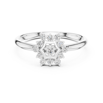 Floral Lab Grown Diamond Halo Ring