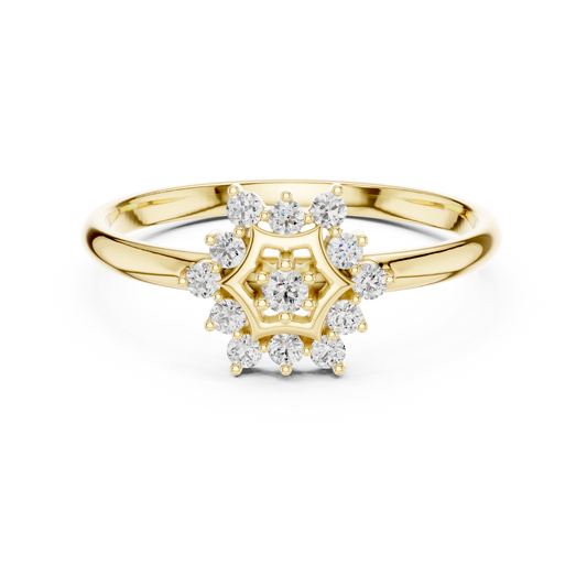 Floral Lab Grown Diamond Halo Ring
