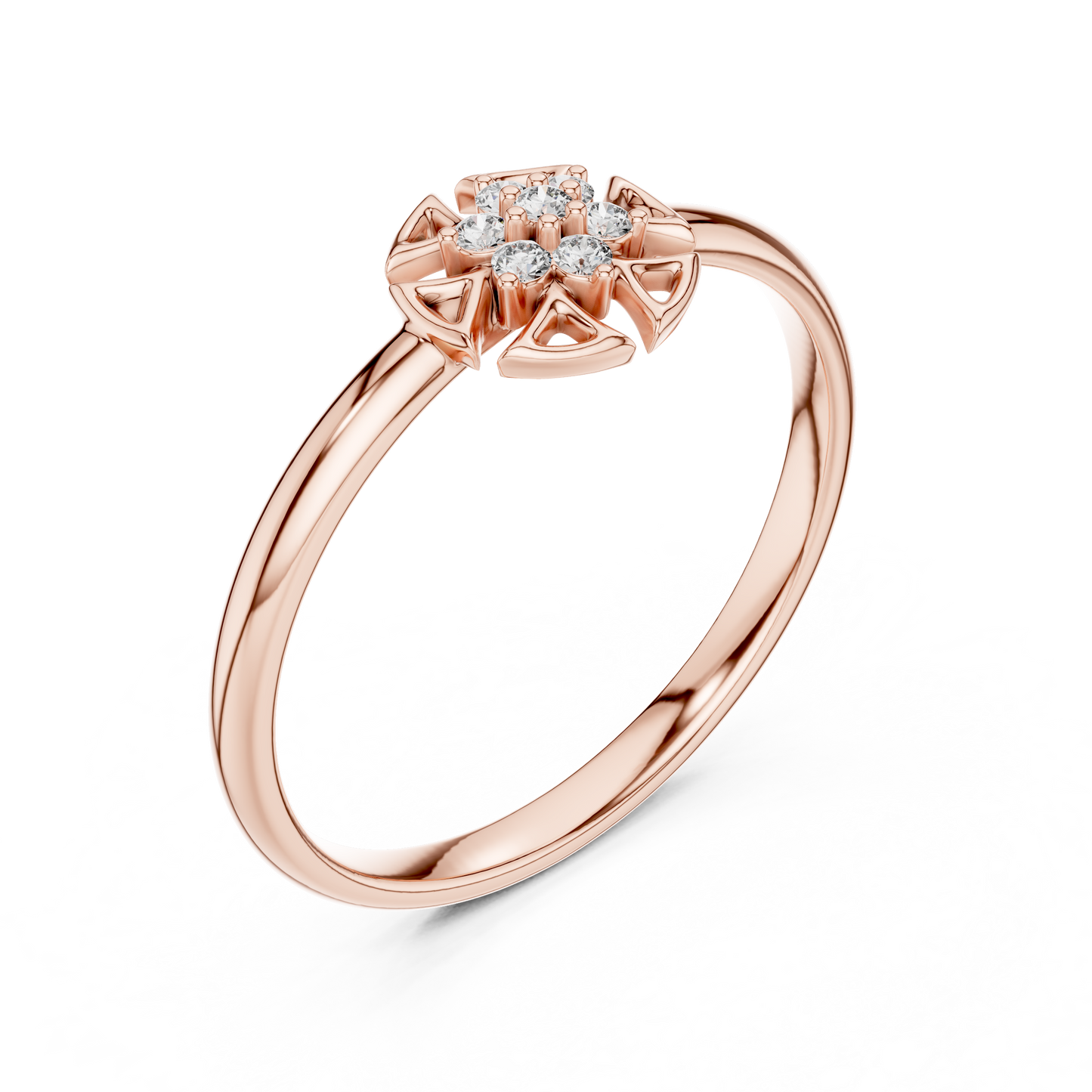 Geometric Starburst Lab Grown Diamond Ring