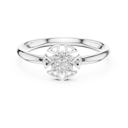 Geometric Starburst Lab Grown Diamond Ring