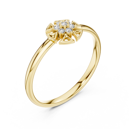 Geometric Starburst Lab Grown Diamond Ring