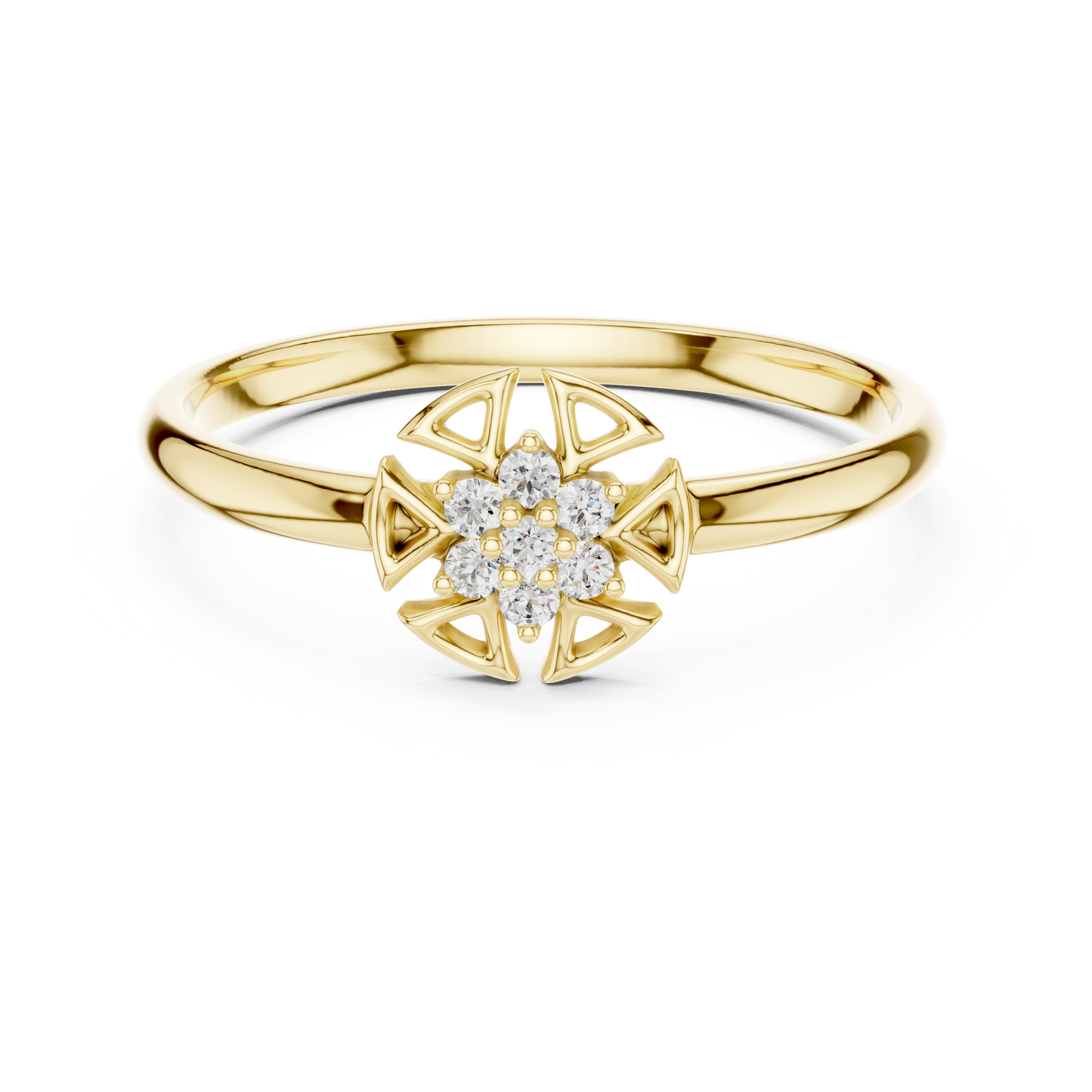 Geometric Starburst Lab Grown Diamond Ring