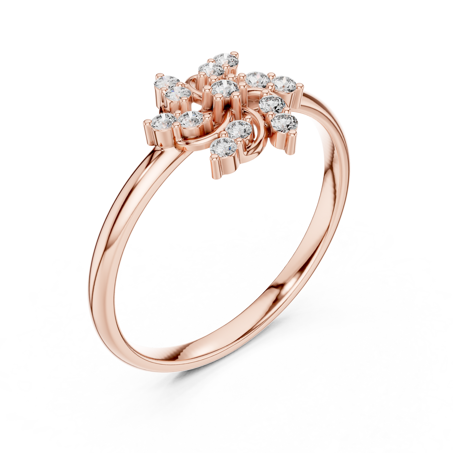 Lab Grown Diamond Swirl Floral Ring